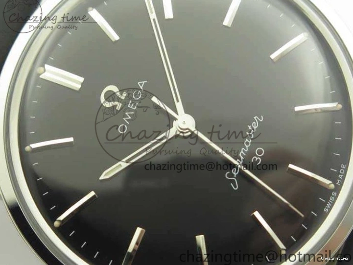 0301 EasyCare Seamaster 30 1962 SS TW Best Edition Black Dial On Leather Strap MIYOTA 8079